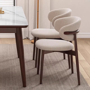 <span class=keywords><strong>Silla</strong></span> de comedor de tela de madera maciza nórdica para uso doméstico de ocio <span class=keywords><strong>escritorio</strong></span> cafetería Hotel restaurante soporte trasero - Product Image 3
