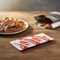Sac en kraft à soufflets doublé de papier aluminium écologique pour l'emballage alimentaire : pizza, sushi, hot-dog, viande grillée, frites, poulet, wraps
