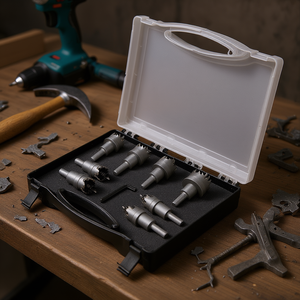 Juego de sierras perforadoras Fervi con insertos de carburo, 8 piezas, para taladrar metal y madera - Product Image 3