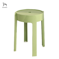 Chaise empilable en plastique en gros, banc haut, table ronde en plastique colorée, portable, salon, salle de classe, décoration