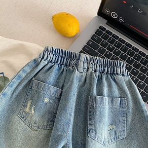 Jeans en denim pour enfants, nouvelle collection printemps 2026, pantalons pour petits enfants, garçons et filles, mode décontractée, coupe large, style coréen - Product Image 4