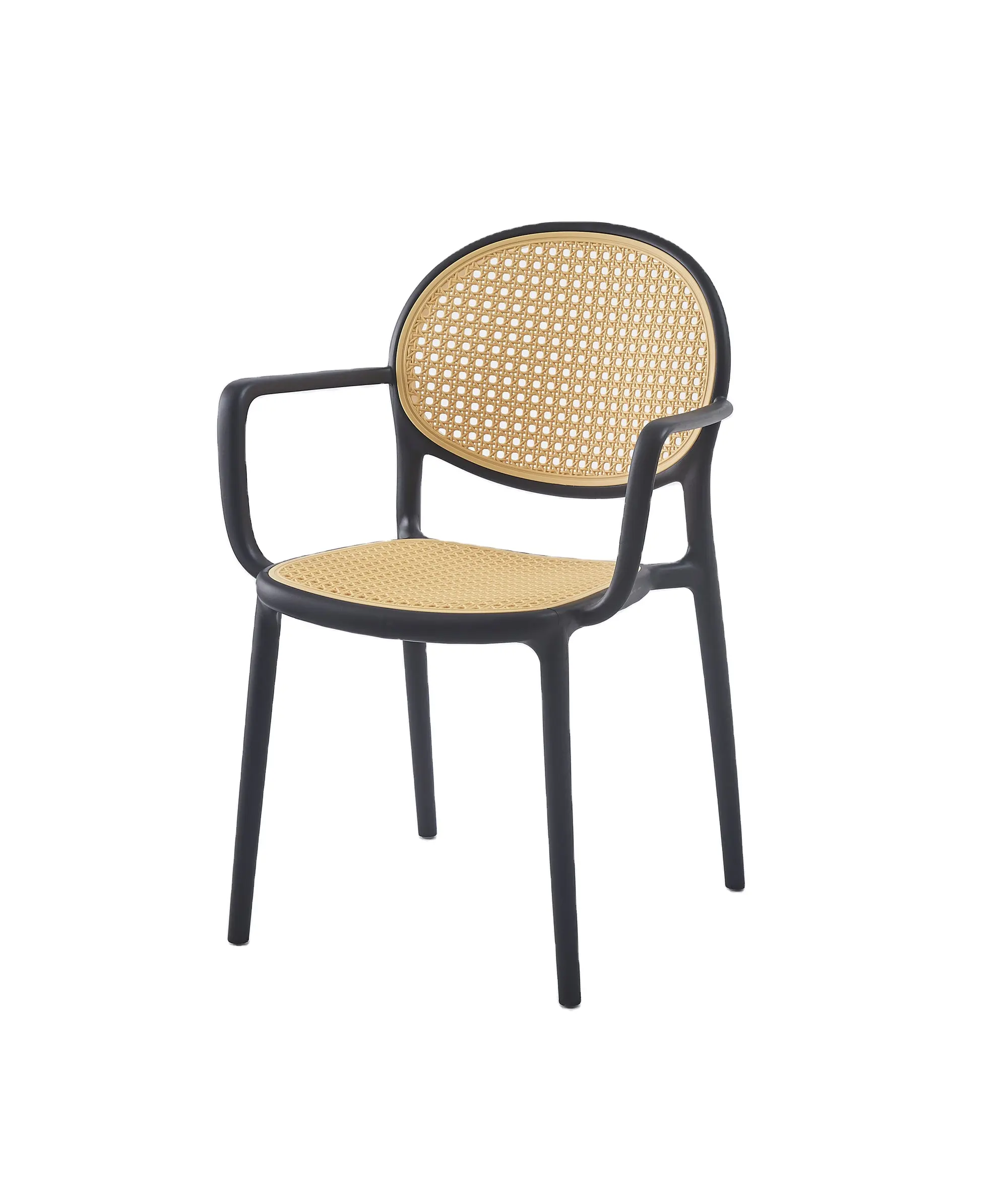 Durevole design moderno nuovo prezzo monoblocco sedie da pranzo PP braccioli impilabili in plastica colorata mobili per la casa