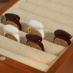 Alla moda personalizzato <span class=keywords><strong>vino</strong></span> bianco smalto <span class=keywords><strong>rosso</strong></span> placcato oro 18k geometrico Chic anello impermeabile Waterdrop Non appannamento anelli YF4195 - Product Image 1