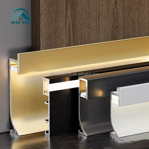 Nẹp chân tường nhôm LED cao cấp, chất liệu nhôm, có đèn LED, màu đen vàng trắng - Product Image 4