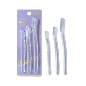 Lmltop Tondeuse à sourcils minimaliste micro 3 pièces, rasoir à sourcils transparent dépoli à pointe inclinée en ABS et acier inoxydable - Product Image 2