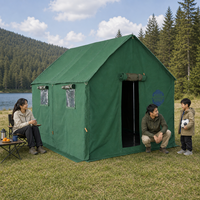 Tente murale en toile robuste grande capacité 3m x 4m, imperméable, pour camping, safari, glamping, cabane d'été en extérieur, montage rapide individuel