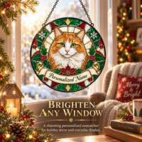 Décoration murale en vitrail 2D personnalisée pour Noël, style bohème, à suspendre sur fenêtre, pour animaux de compagnie, idéale pour le dropshipping