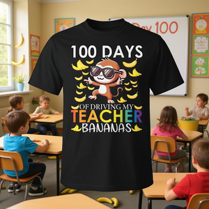 Camiseta del 100º Día de Clases de Conducción con el lema 'My Teacher Bananas', Producto Promocional - Product Image 3