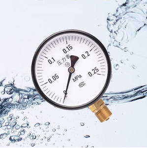 압력 게이지 <span class=keywords><strong>Bourdon</strong></span> 튜브 기체 및 액체 매체 압력계 진공 압력을위한 기계식 공기 압력 게이지 - Product Image 5