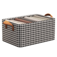 Boîte de rangement pour couette en métal moderne à motif plat, couvercle pliable, bac de rangement pour armoire, literie, durable, à un seul niveau, grand panier de rangement
