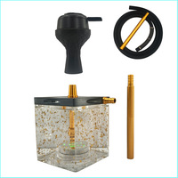 Chicha haut de gamme en métal givré avec feuille d'or, vente en gros d'usine, best-seller transfrontalier pour bars