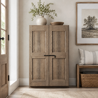 Armoire haute de présentation Prestige Turro Living Oak, en bois rustique à 2 portes pour villa, armoires de classement, bibliothèques, meubles de rangement