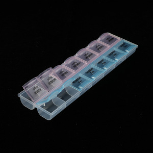 Pillbox With 14 Compartments Covered Design For Daily Medication Storage - Product Image 1