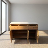 Meilleures ventes, style nordique, buffet modulaire en bois massif, grande capacité, long buffet avec tiroirs pour le salon