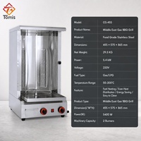 Mesin Kebab Gas Listrik Komersial Heavy Duty 5.4KW 2 Tungku Stainless Steel Shawarma Doner Grill untuk Bisnis Layanan Makanan