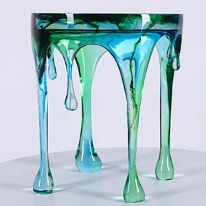 โต๊ะข้างเรซิ่นลายหยดน้ำ สีไล่ระดับแบบศิลปะ สำหรับตกแต่งบ้าน โรงแรม ห้องนั่งเล่น - Product Image 1