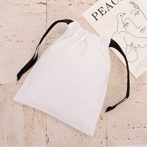 Sacs cadeaux en coton cousus de haute qualité, tailles 5x7cm, 7x9cm, 11x14cm, 15x20cm, avec logo personnalisé pour pochettes de maquillage - Product Image 5