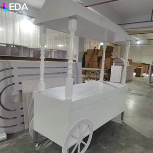 Chariot à bonbons en acrylique blanc moderne professionnel LEDA pour la décoration de mariage, bar à desserts, présentoir - Product Image 3