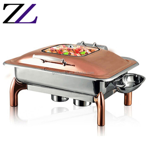 Trung Tâm Bàn Tiệc Buffet Chaffer Với Sterno En Ẩm Thực Bộ Phục Vụ Tiệc Buffet Smokey Copper Rose Gold Chafing Món Ăn - Product Image 4