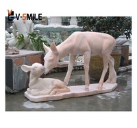 Vente chaude Décoration extérieure pour la maison Sculpture en pierre blanche grandeur nature Statue d'éléphant en marbre