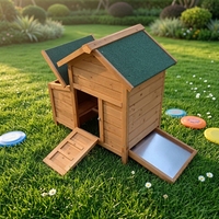 Poulailler Moderne Compact en Bois pour Petits Volailles, Abri Extérieur Étanche pour Poules, Niche d'Élevage de Jardin de Haute Qualité