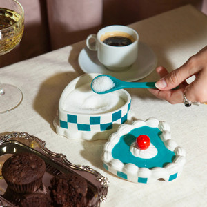 Hiện Đại Sáng Tạo Dễ Thương Gia Vị Hộp Cà Phê Trà Đường Thực Phẩm <span class=keywords><strong>Container</strong></span> Với Nắp Hình Trái Tim Gốm Lưu Trữ Nhà Bếp Lọ - Product Image 1