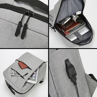 Sac à dos pour ordinateur portable pour homme, simple, grande capacité, pour les déplacements professionnels, sac à dos de voyage léger pour l'extérieur, sac à dos décontracté pour l'école, en polyester