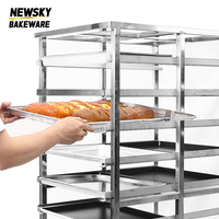 Four à pâtisserie commercial à double rangée en acier inoxydable, chariot mobile à 12 niveaux pour plaques de cuisson, étagère de refroidissement pour pain et pâtisseries d'hôtel