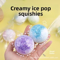 Jouet à presser en plastique, boule souple effet glace pilée, rebond lent, jouet anti-stress malléable, boule sensorielle couineuse pour 14 ans et plus