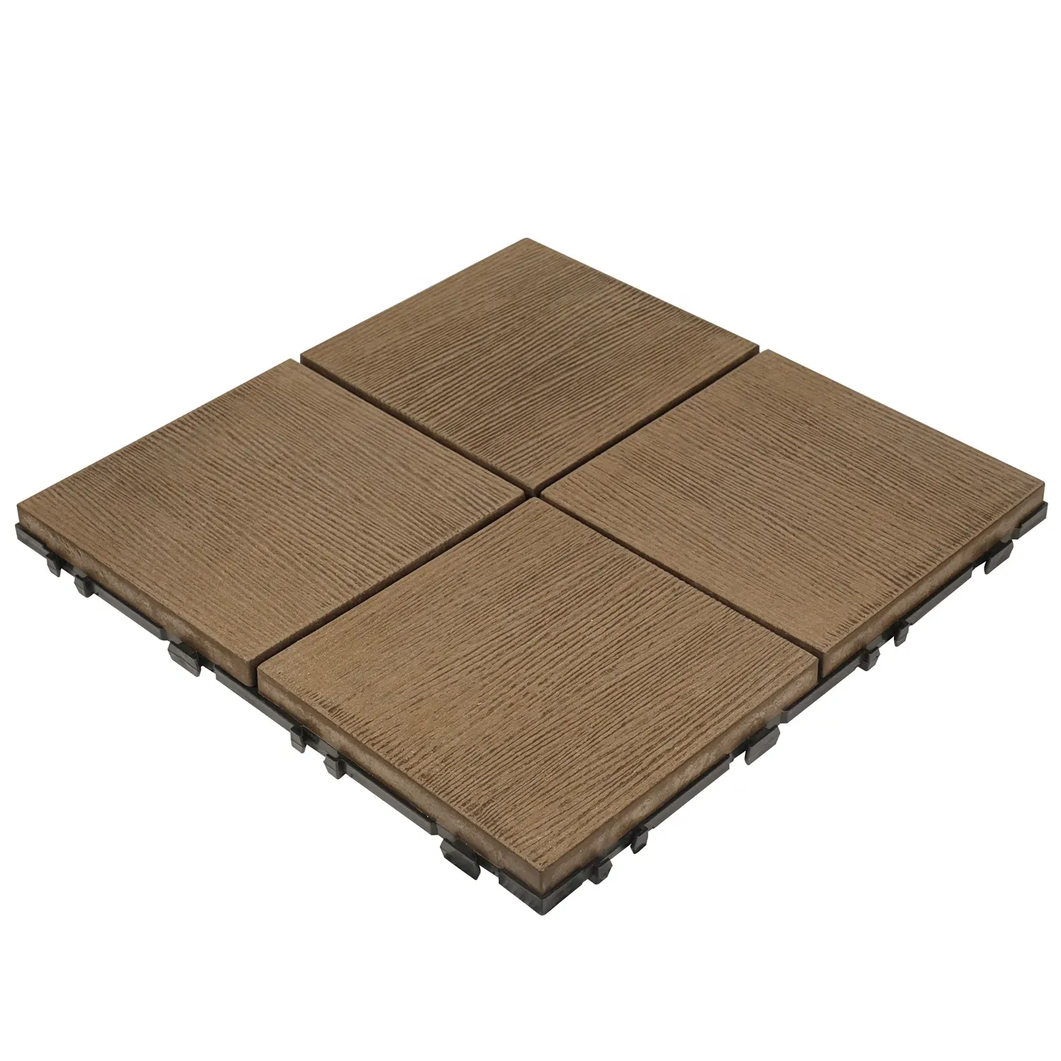 Easy-to-Install Long-Lasting WPC Interlocking Tiles Wood Plastic Composite Roof Tiles XF-N010 300*300*25 mm