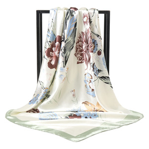 Sciarpa 1001 da donna in raso di notte da 35 pollici sciarpa da testa stampata personalizzata da 90*90cm di lusso in morbido raso etnico sciarpe scialli - Product Image 1