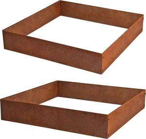 2 X <span class=keywords><strong>Bordure</strong></span> de lit de fleurs, <span class=keywords><strong>bordure</strong></span> de pelouse, gril élégant, bord de tonte, en acier Corten, pour parterres de fleurs et légumes - Product Image 1