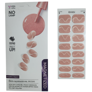 Autocollants magnétiques pour ongles Edgeu, motif vague rose, gel semi-durci, non toxique, sans BPA, végétalien, sans lampe requise - Product Image 3