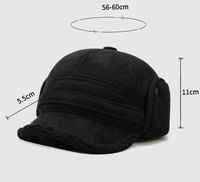 Casquette de baseball homme personnalisée avec logo, doublure en peluche, protection anti-froid pour les oreilles, épaisse, pour l'automne et l'hiver, pour hommes d'âge moyen