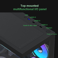 Boîtier d'ordinateur M-ATX en vrac compatible avec radiateur 240 mm, limite de hauteur du processeur 170 mm, avec 1 baie de stockage HDD et 2 baies de stockage SSD