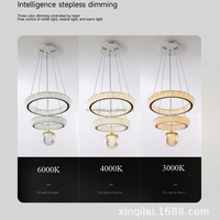 2025 acrylique tambour pendentif 3 lumières Lampara lustre couleur Dimmable 220V lustres de plafond 72W 2700K 4000K 6000K pour la maison