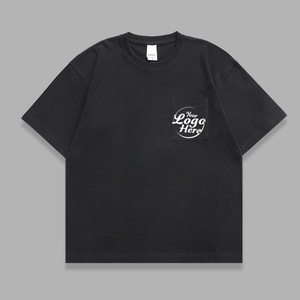 T-shirt unisexe en coton épais 320G, coupe ample, effet vintage, avec poches plaquées, haute qualité, pour homme - Product Image 5