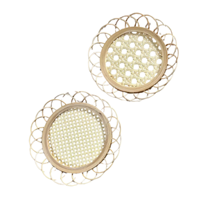 แผ่นรองจานหวายรองแก้ว2แบบดีไซน์ที่แตกต่างกันสำหรับงานงานแต่งงานเครื่องใช้บนโต๊ะอาหารการตกแต่งโต๊ะรับประทานอาหาร - Product Image 1