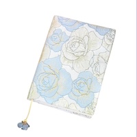 Couverture de carnet personnalisée PinGlory A5 en tissu de luxe, lin doux, broderie, pour étudiants, respectueuse de l'environnement, pour le bureau