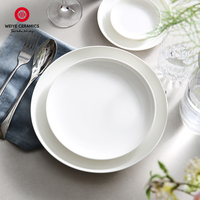 Assiettes en céramique haute température, porcelaine blanche, rondes et plates, pour restaurants