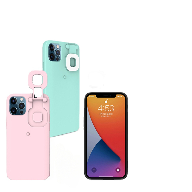 Wholesale Selfie Flashlight Protective Cover Ring Fill Flash Light Phone Case LED Light up Phone Case for IPhone