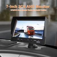 Monitor AHD/CVBS de 7 Pulgadas, Entradas HD 1080P/720P, Pantalla IPS, Conectores M12/RCA, 12-35V para Camiones y Vehículos Comerciales