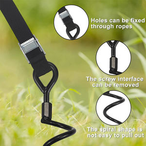 Ancre de sol en spirale en acier inoxydable 304, tentes de sécurité d'extérieur, ensemble de balançoire pour grands chiens, piquet de cour, à grands vent - Product Image 4