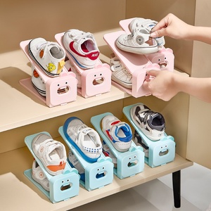 Cartoon Adjustable <b>Space</b>-<b>Saving</b> Two-Tier <b>Shoes</b> Holder <b>Shoe</b> Cabinet Layered Partition Organizing Children's <b>Shoe</b> Rack - Product Image 1