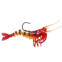 SEASKY – appât artificiel en plastique souple avec hameçon lumineux pour la pêche au bar en eau douce, leurre pour crevettes, 7CM, 12.5G