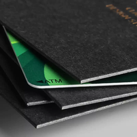 Cartes de visite personnalisées en papier noir spécial, dorées à chaud, double couche, imprimées numériquement, logo de luxe estampé à chaud