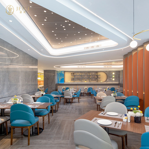 JEILI Ensemble de mobilier de restaurant moderne en bois carré, solution clé en main pour hôtels, buffets et cafés, comprenant table et chaises - Product Image 3