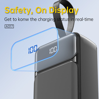 Aspor A317 Vente Chaude Chargeur Portable à Charge Rapide 22,5W 3-en-1 Batterie Externe avec Câbles Intégrés Batterie Externe Rohs 30000mAh