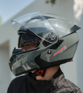 Casco Moto Modulare Ribaltabile Nuovo di Zecca, in ABS ad Alta Densità, Certificato DOT <span class=keywords><strong>con</strong></span> Visiera Parasole Interna e Luce Posteriore a LED (Opzionale) - Product Image 2