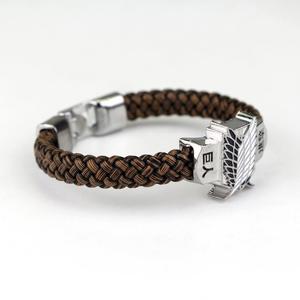 Pulsera de la película Attack on Titan, brazaletes negros de anime Punk, regalos de joyerí<span class=keywords><strong>a</strong></span> - Product Image 2